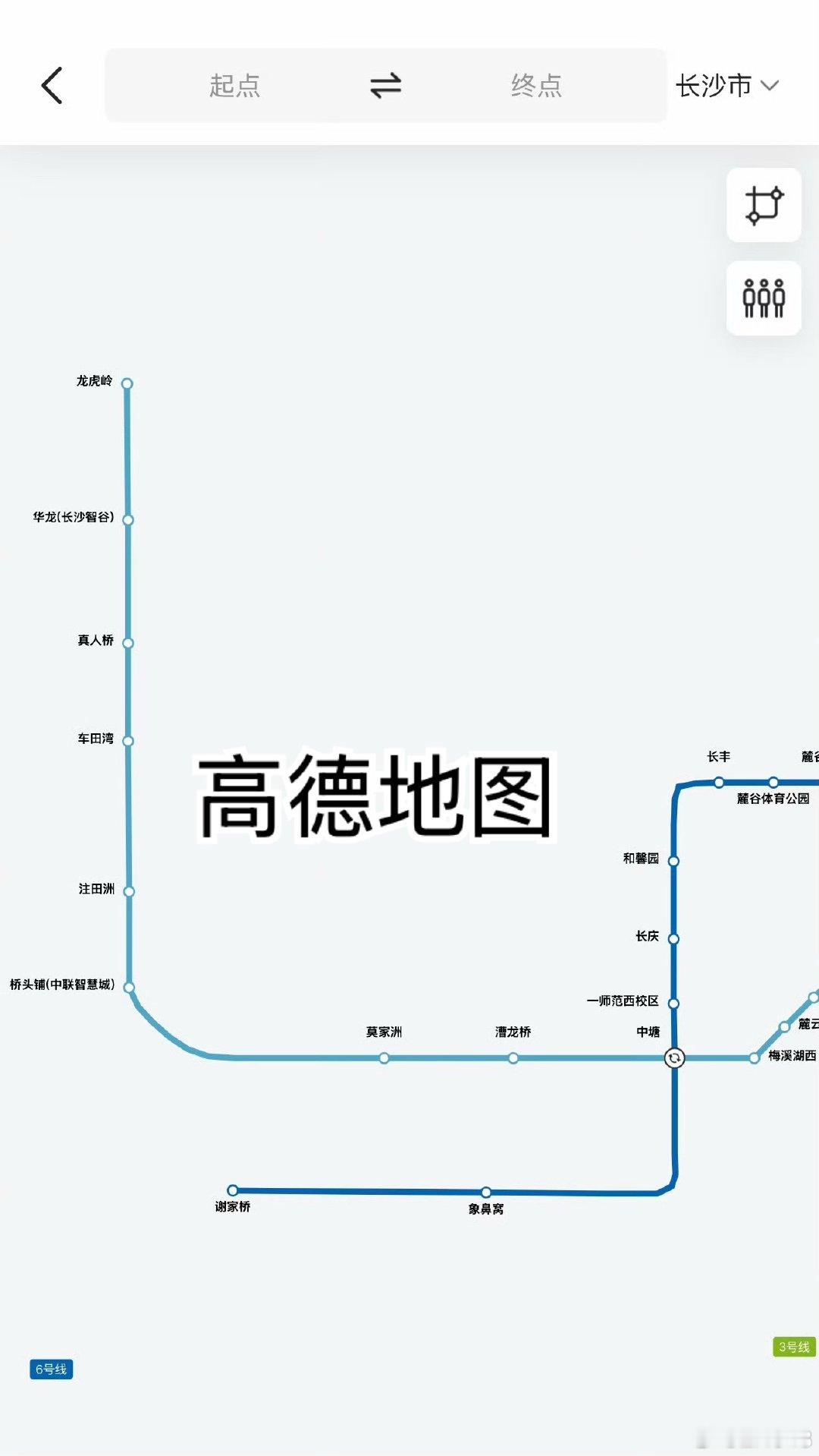 上星期已开通的2号线西延二期，都现在还没更新地铁线路图，比隔壁缺德还拉！[二哈][吃瓜] #长沙地铁2号线西延二期正式开通##百度地图# ​​​