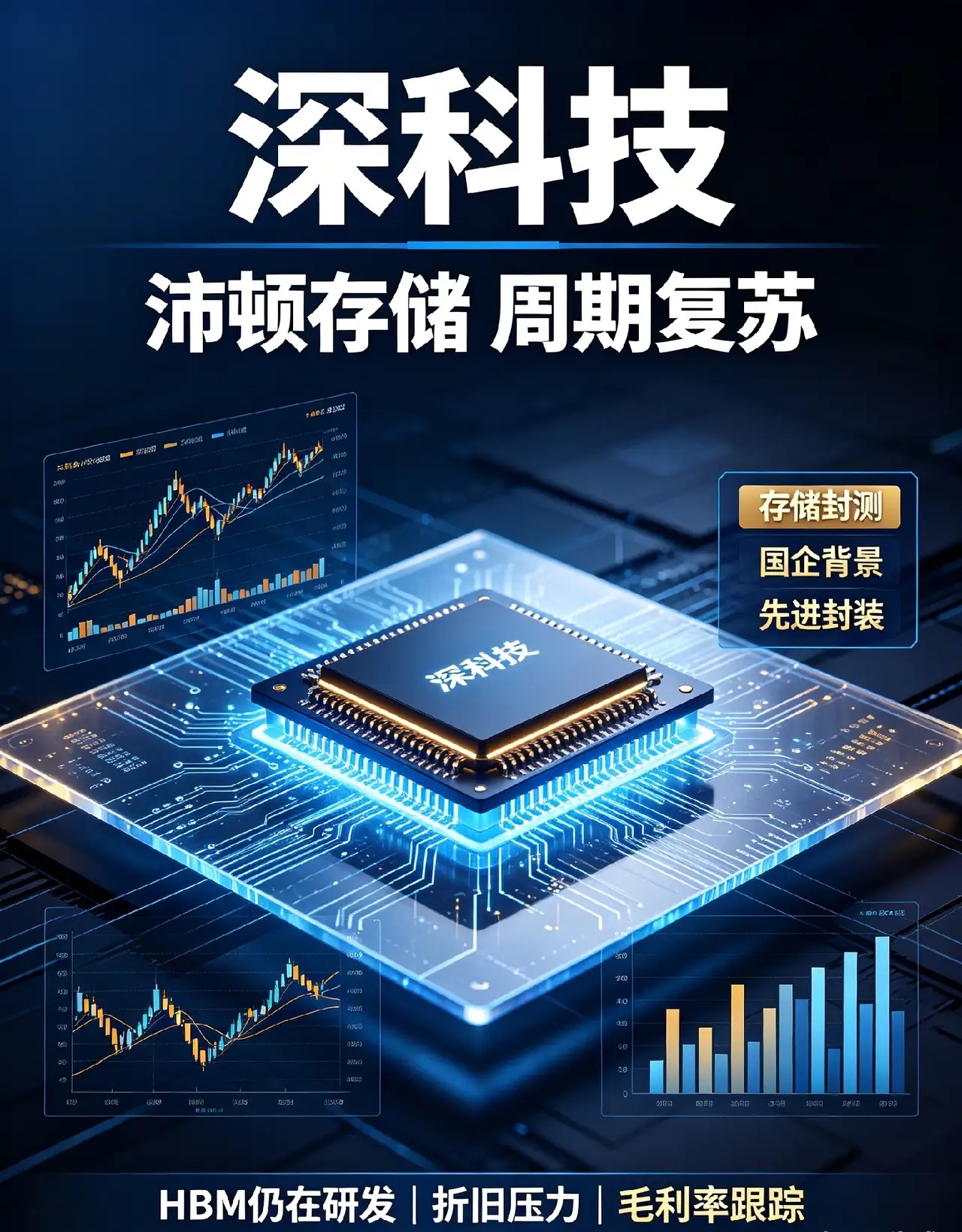 深科技（000021）：沛顿存储是王牌，别被HBM概念透支远期想象

很多人盯上深科技，就是冲着子公司沛顿存储这块高端存储封测资产。
但炒半导体，最忌讳把研发故事直接当成当下业绩，今天客观捋清楚它的现实与预期。
 
深科技属于国企平台，三大业务：存储半导体封测、高端电子制造、计量智能终端。
核心 ​
