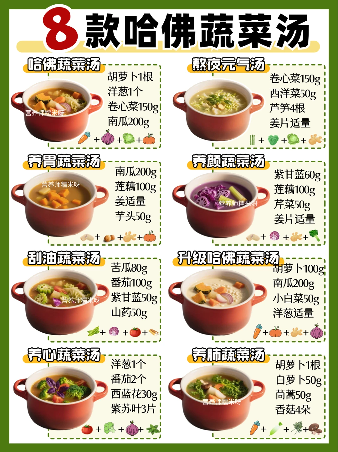 8款养生哈佛蔬菜汤✅好喝又健康的减脂餐