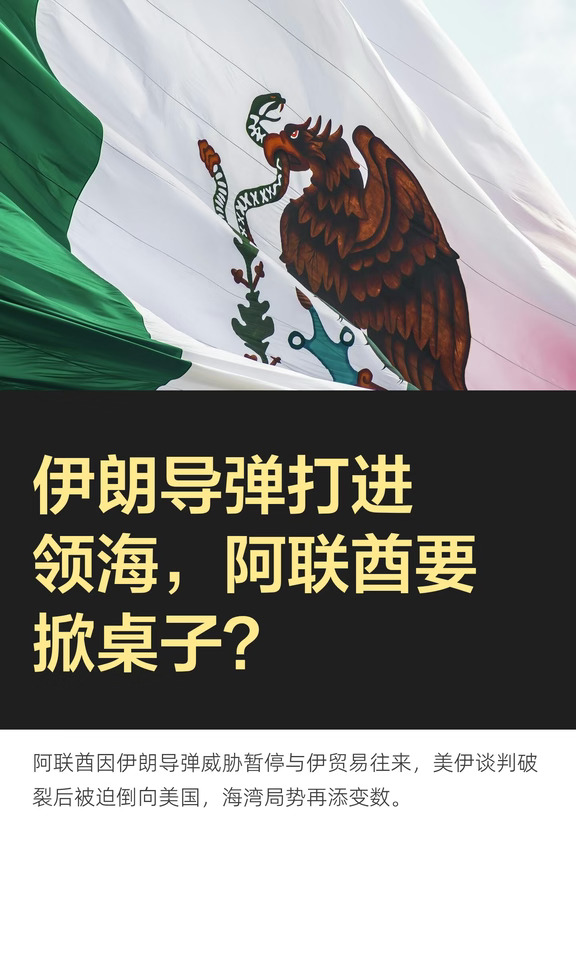 伊朗导弹打进领海，阿联酋要掀桌子？