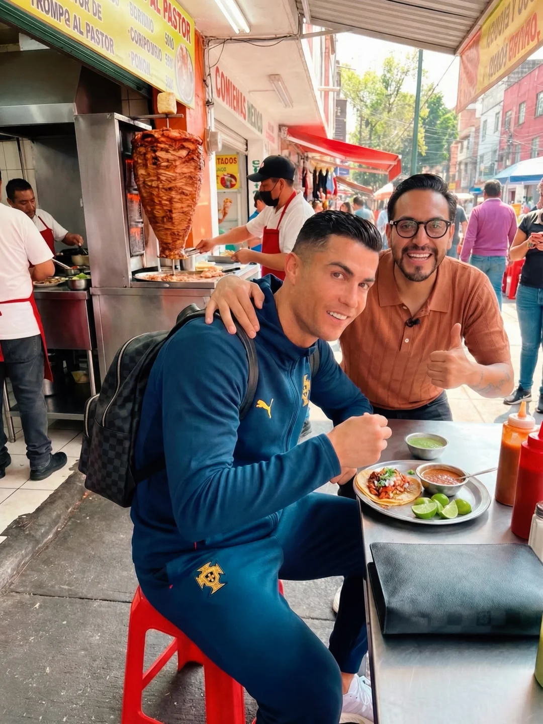 当你在街边偶遇C罗在干饭