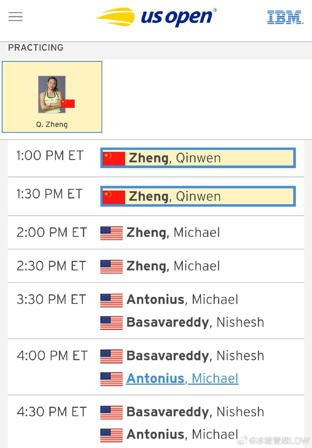 #郑钦文vs凯斯# 
📆2026.9.4 美网🏆【赛前训练】

✅⏰-当地时间9月4日下午13:00~14:00（北京时间是9月5日凌晨01:00~02:00）

✅ 📍Court14球场进行1小时的训练。
#郑钦文美网征途#   [努力]#美网2026# ​