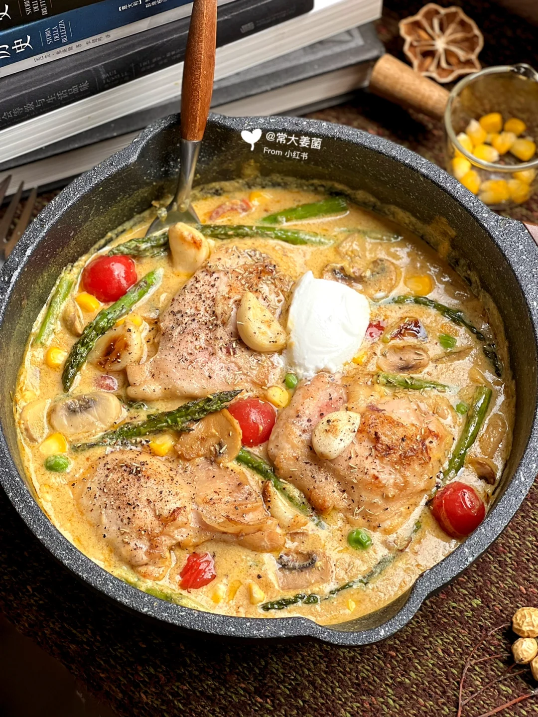 🇫🇷醇正法式奶油蘑菇炖鸡🍄非常！浓郁！～～