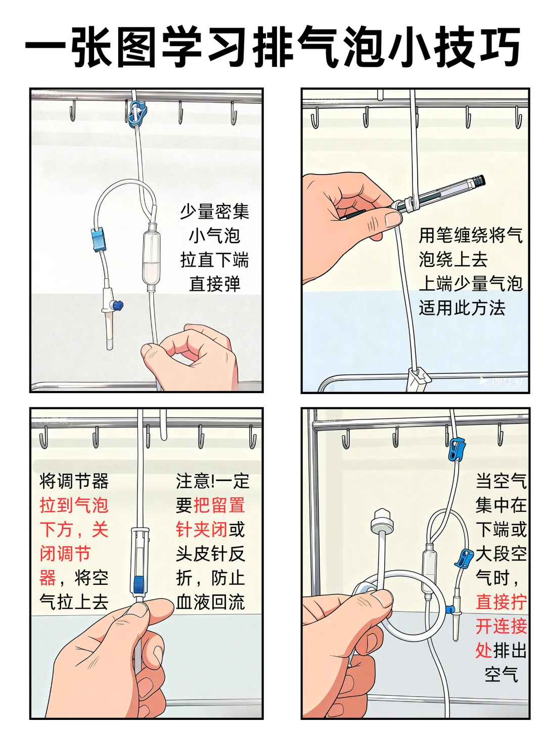 阿虎医考笔记：一文了解四种输液排气泡法