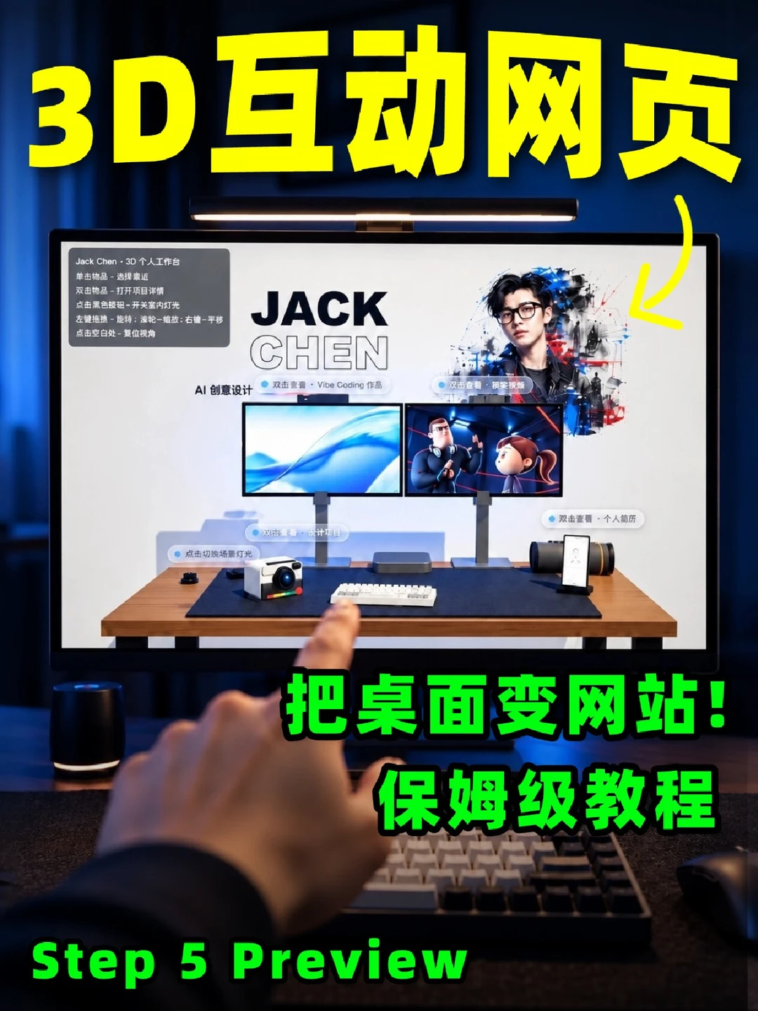 AI把我的桌面变成了3D作品集房间？！附教程