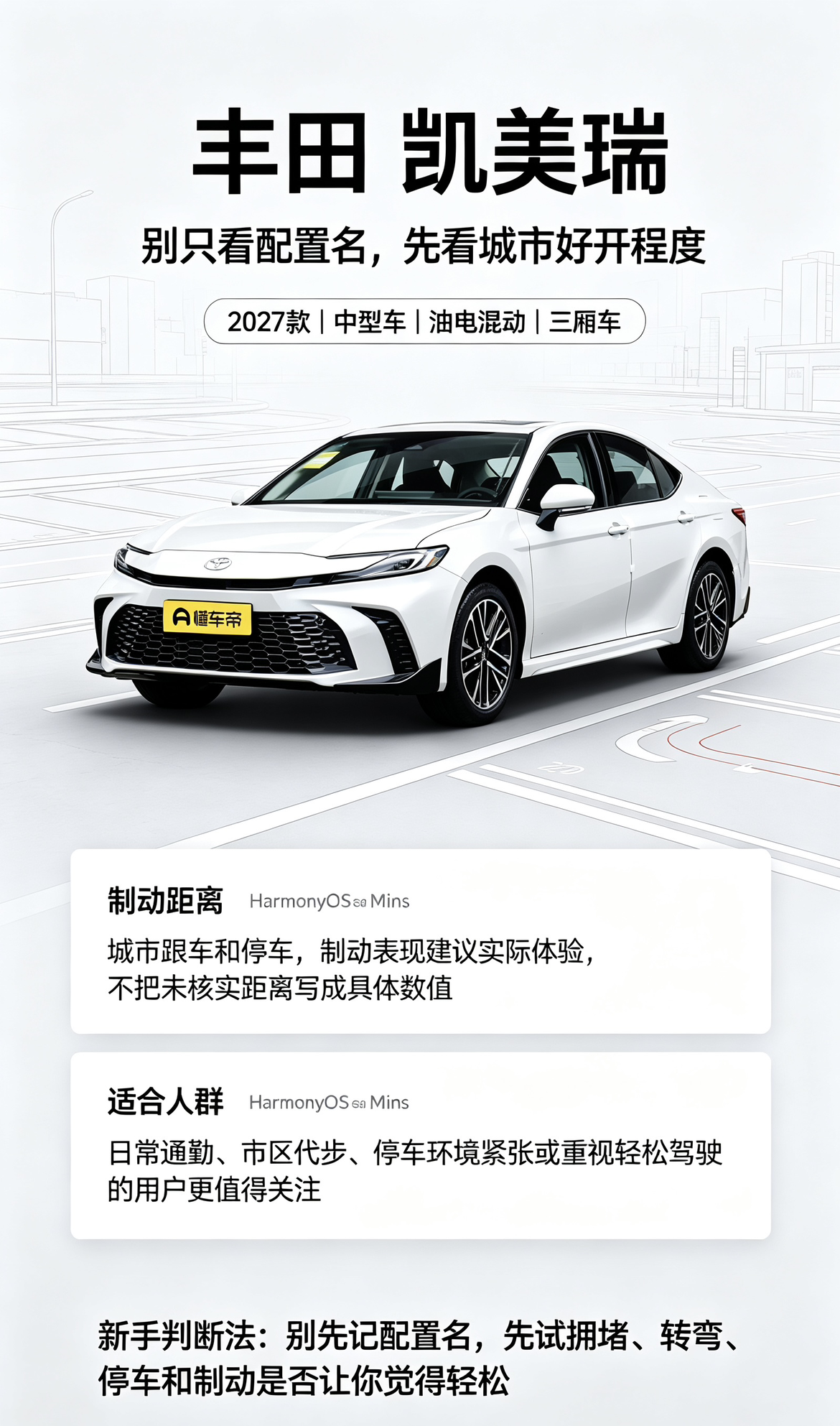 凯美瑞，城市代步上手感受
