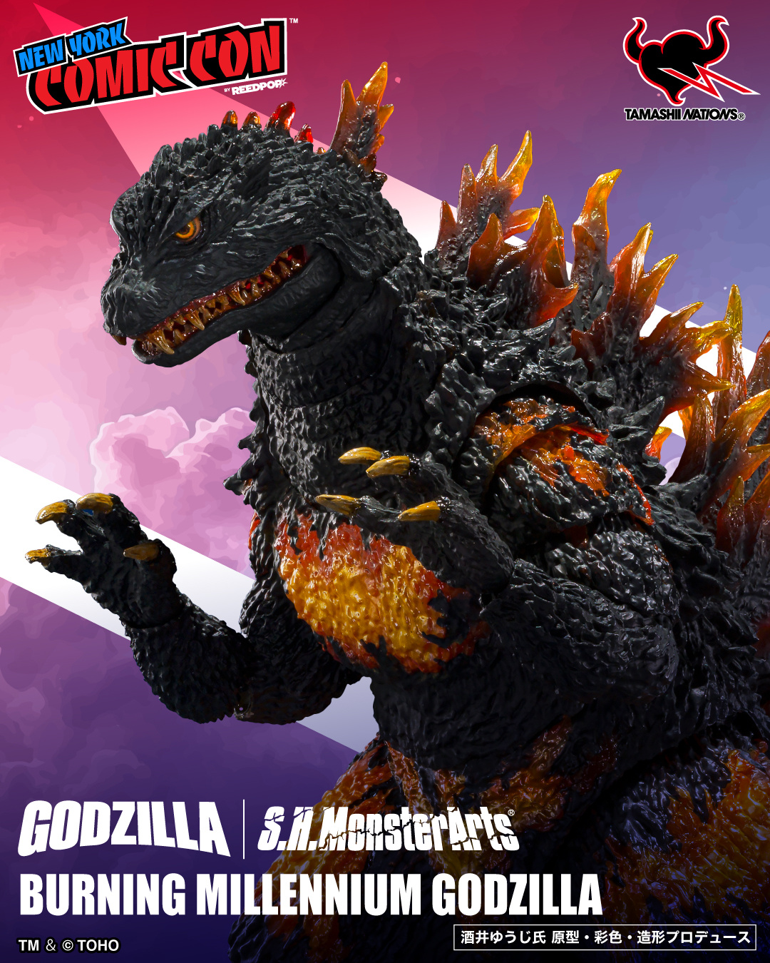 2026年10月8日-11日「NYCC 2026」会场发售 S.H.MonsterArts 红莲千禧年哥斯拉哥斯拉 ​​​