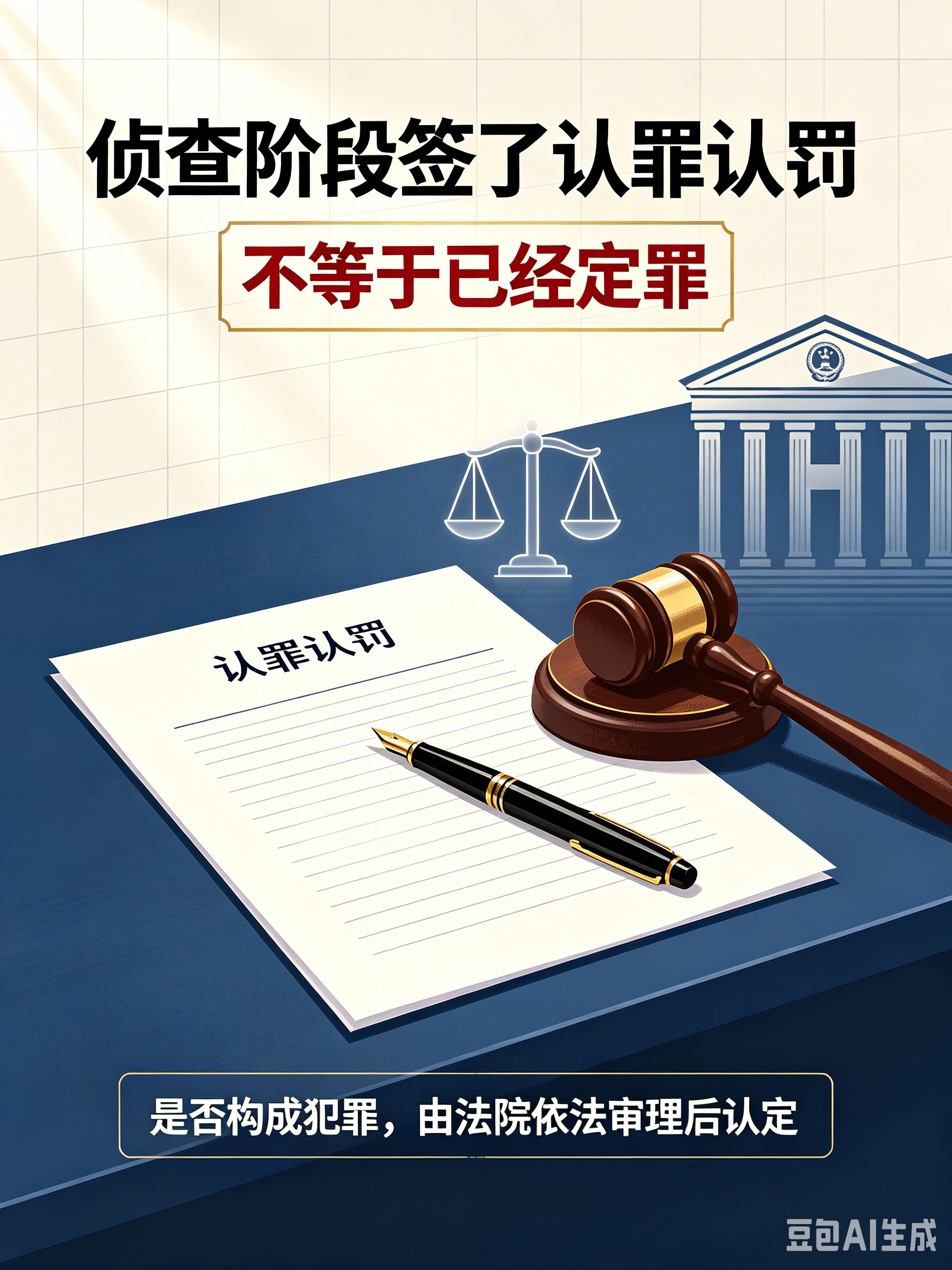 很多人以为，嫌疑人在公安局侦查阶段签下认罪认罚，就是已经定罪，直接按刑法判刑。这个理解其实是误区。
 
认罪认罚，只是犯罪嫌疑人自愿承认指控的犯罪事实，愿意接受处罚。公安阶段签署，不等于已经构成犯罪。
 
公安机关没有定罪权。公安侦查阶段的认罪