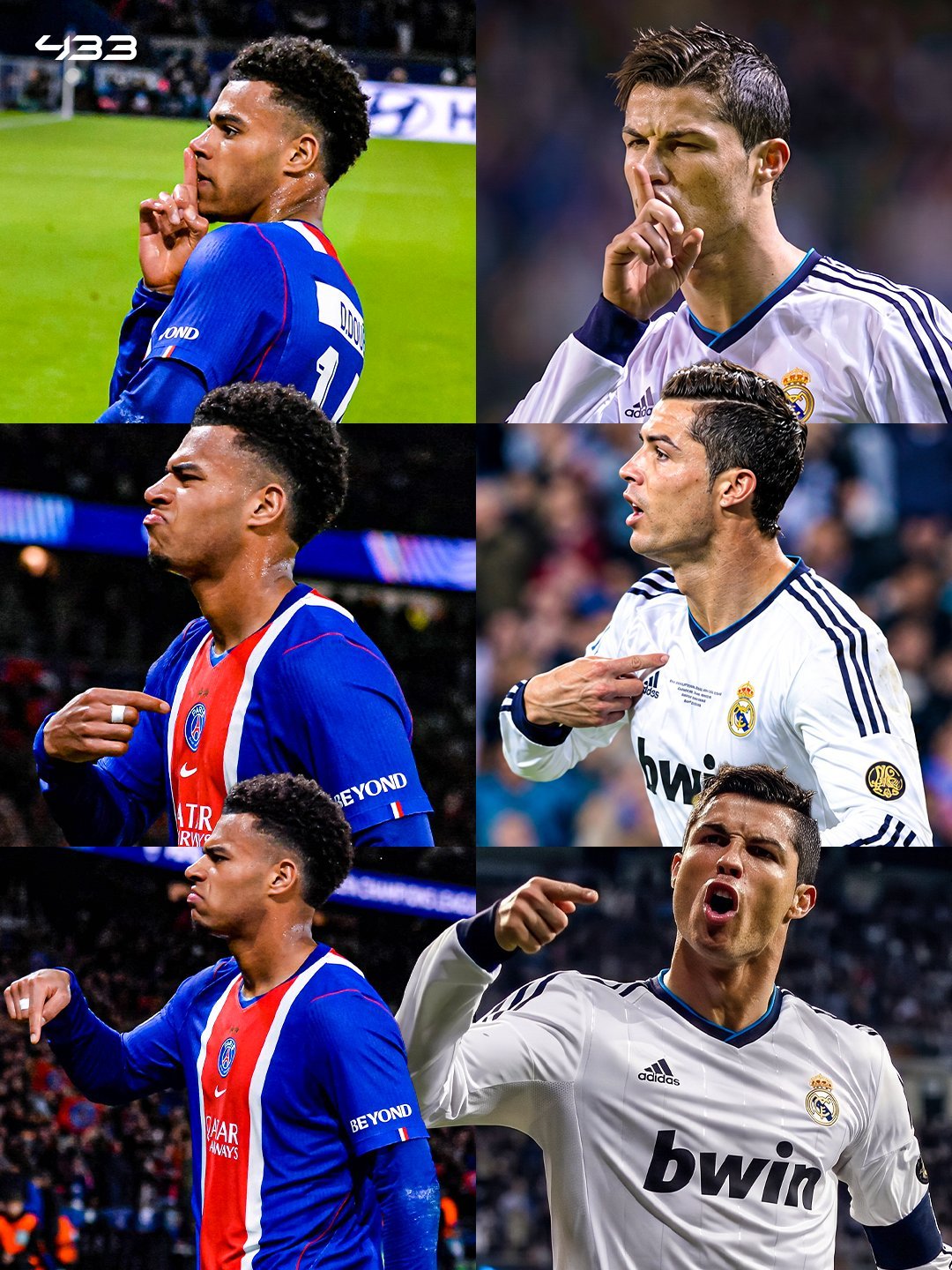 杜埃昨晚对阵巴萨进球后复刻C罗经典庆祝动作。

#halamadrid# ​