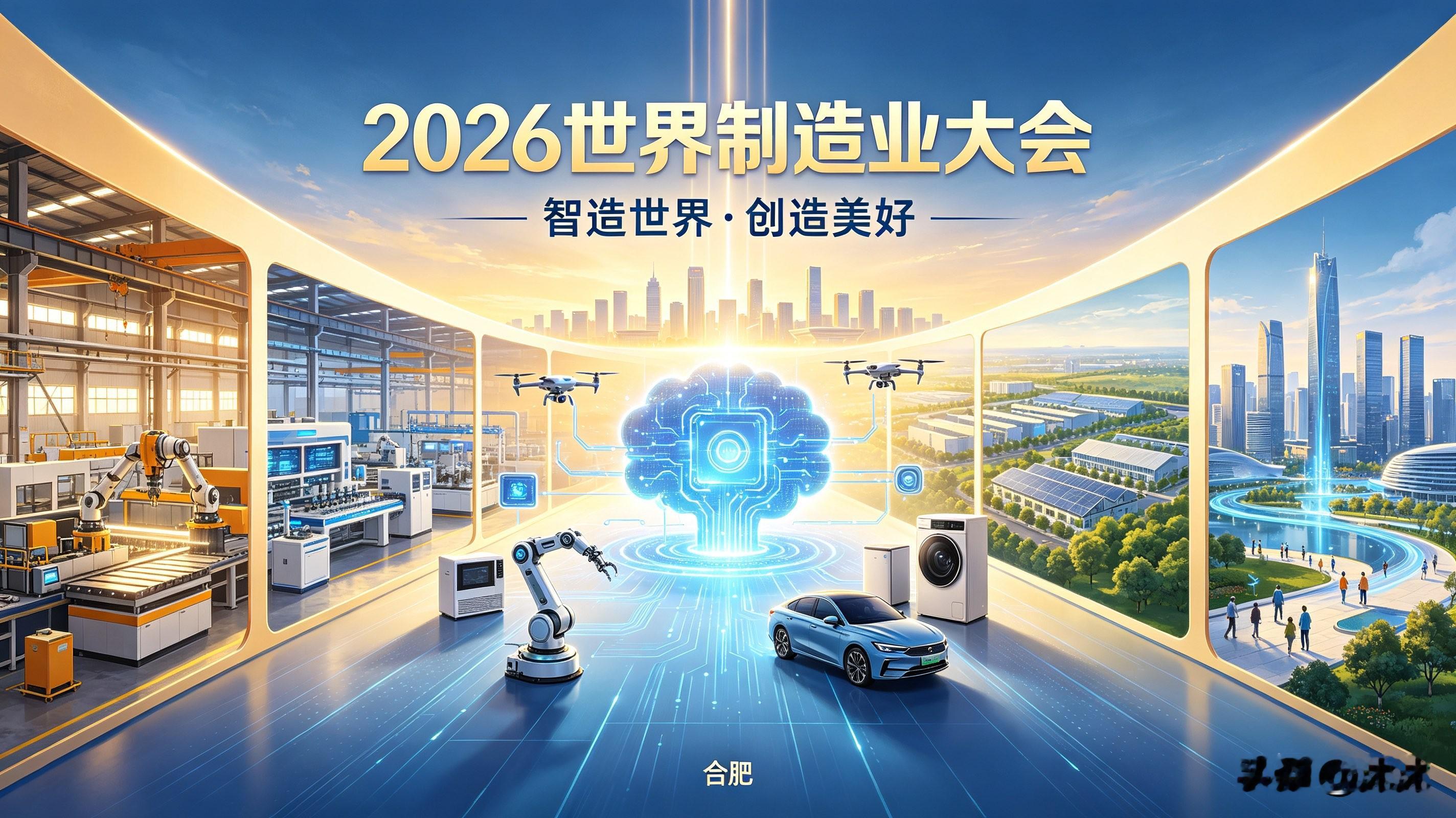 2026世界制造业大会开幕

2026世界制造业大会正式在合肥拉开帷幕，本届大会以“智造世界·创造美好”为主题，八方宾朋汇聚江淮大地，共赴一场属于制造业的盛会。

走进滨湖国际会展中心，偌大的展馆之内，万千创新展品整齐陈列，铺展开一幅现代制造业蓬勃向前的壮丽画卷。从先进的人形机器人灵活起舞，到新能源