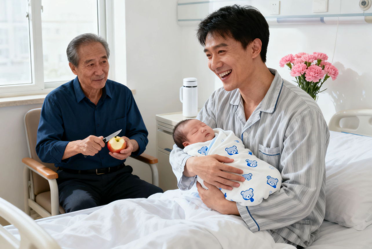 生活趣事：朋友老婆刚生完娃，我朋友抱着孩子乐得不亦乐乎：是个带把的！太...