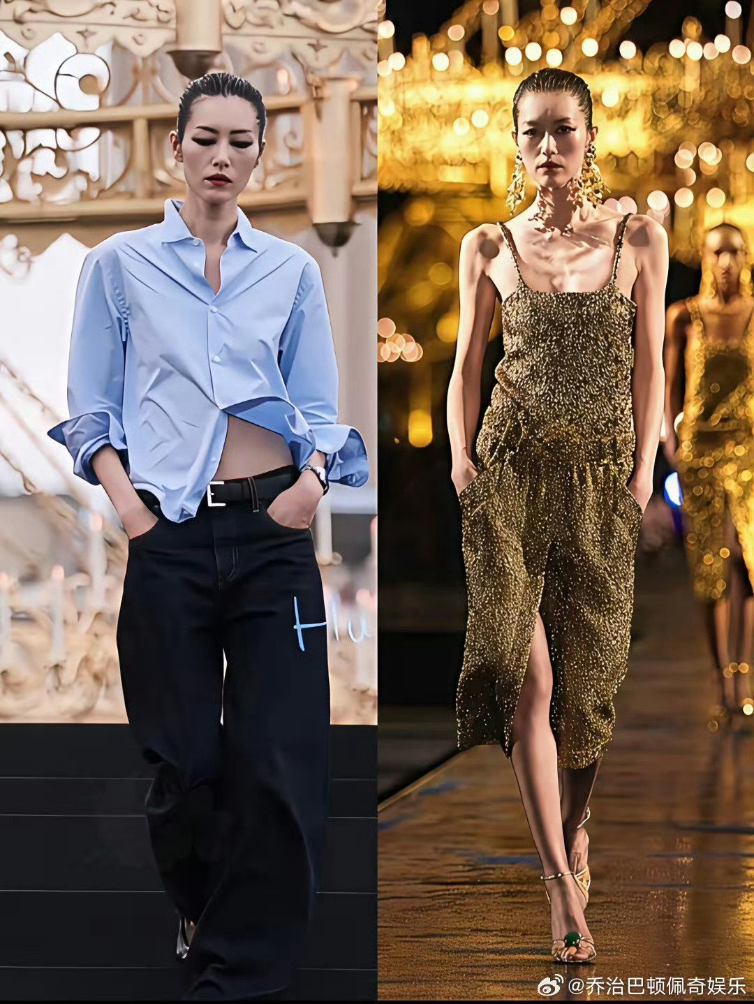 刘雯巴黎又一场秀 感觉大表姐现在真的很瘦啊 身上一丝多余的肉都没有 ​