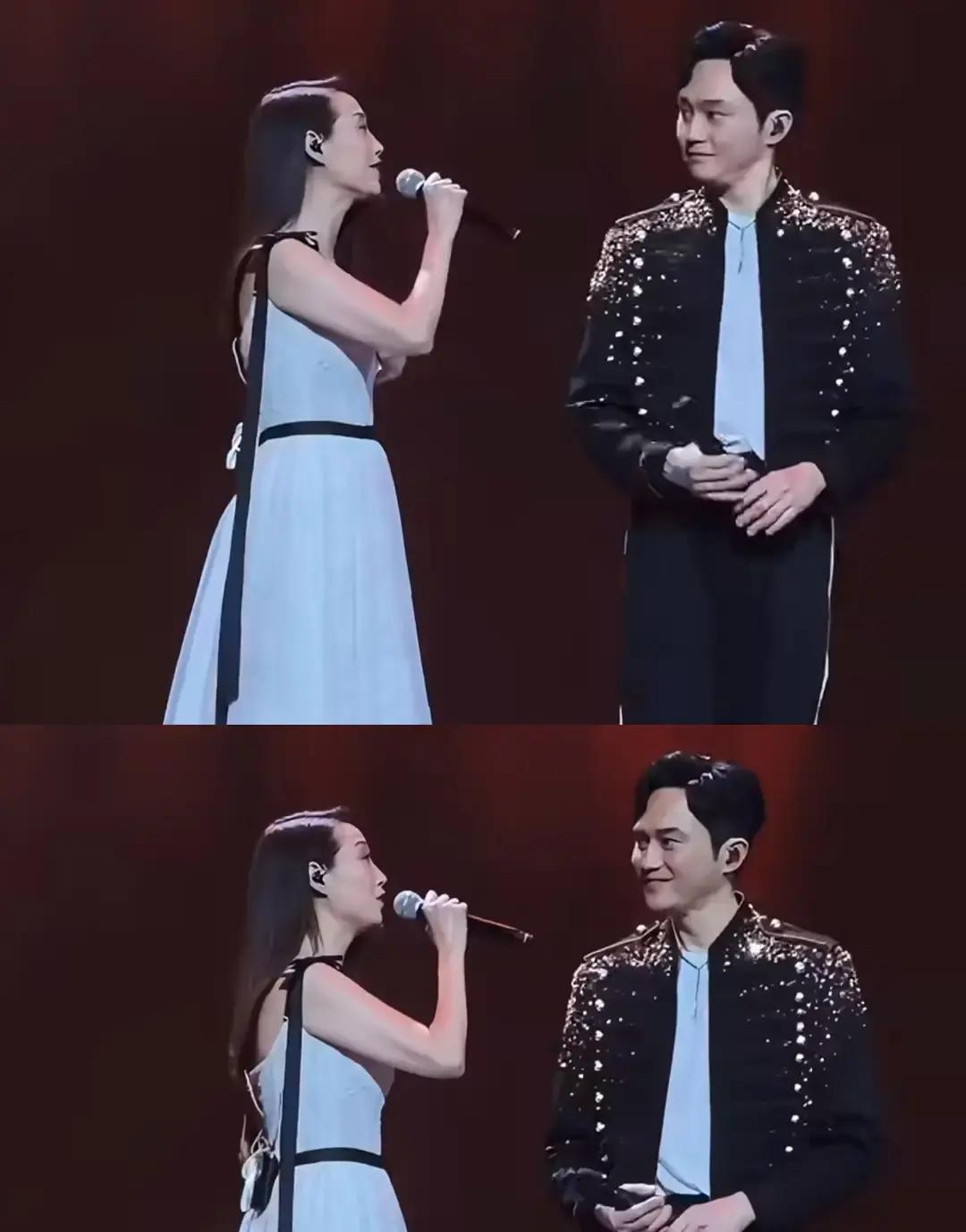 张智霖这次胆子是真的肥，开个演唱会居然敢把三十多年前的前女友请上台同框对唱。
佛山演出现场，前奏刚响起来，他和许秋怡并排站在台上唱《片片枫叶情》，底下不少上了年纪的观众鸡皮疙瘩都起来了。
这首歌当年红遍街头巷尾，那时候他俩不仅是乐坛的金牌搭档，私下也是一段青涩旧情。后来各自有了家庭，一晃三十多年
