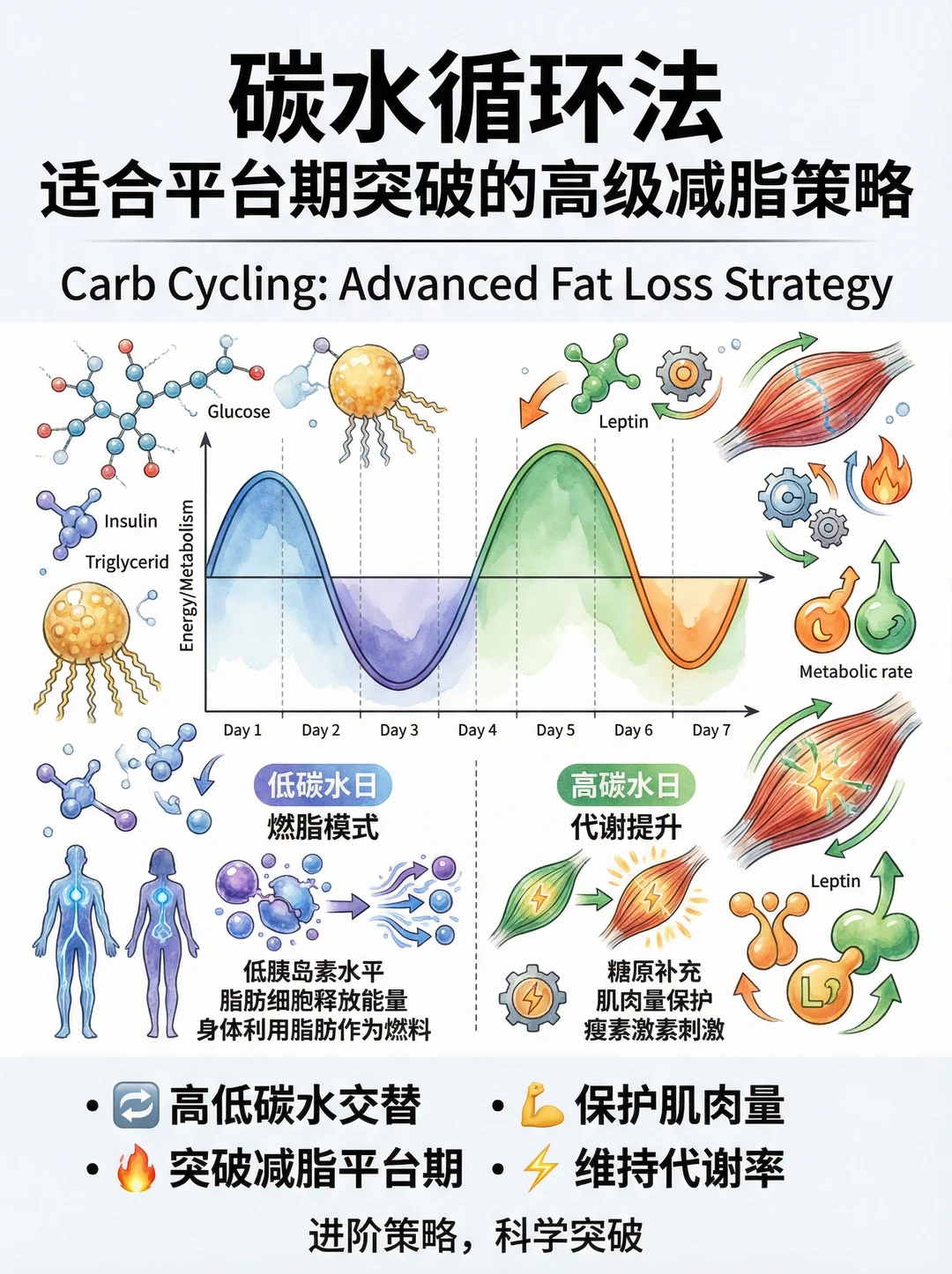 减脂卡壳？试试碳水循环，高效突破平台期！