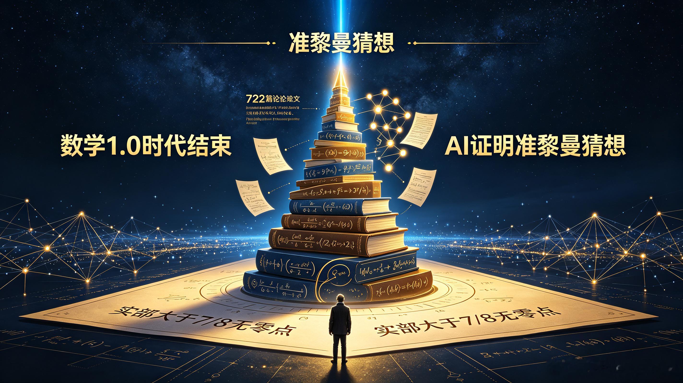 向人类“智慧2.0”新时代前行

10月7日，OpenAI低调公布历史性成果，公开722篇AI数学论文，产出372项全新数学研究成果，平均仅耗时3小时一项，引发数学界极大震动。
这批成果涵盖多级学术突破，多数成果足以让人类数学家一生成名。其中准黎曼猜想证明为顶级突破性成果，被多位顶尖数学家评价：若由人类 ​