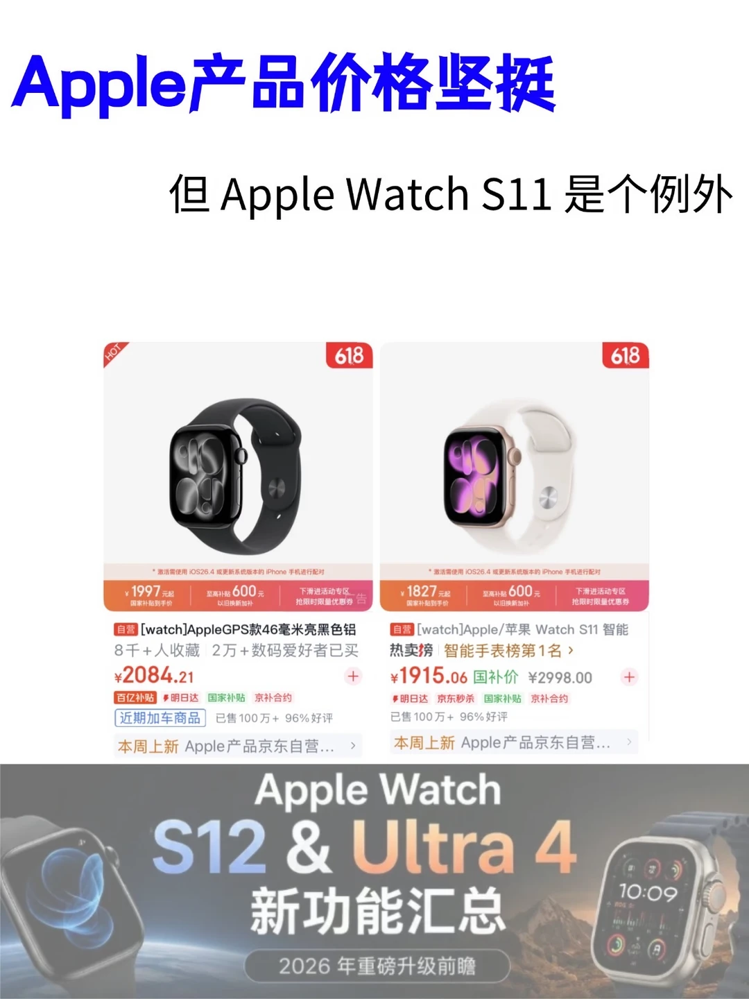 iWatch S11 跌破2000 ｜为何不建议买❓