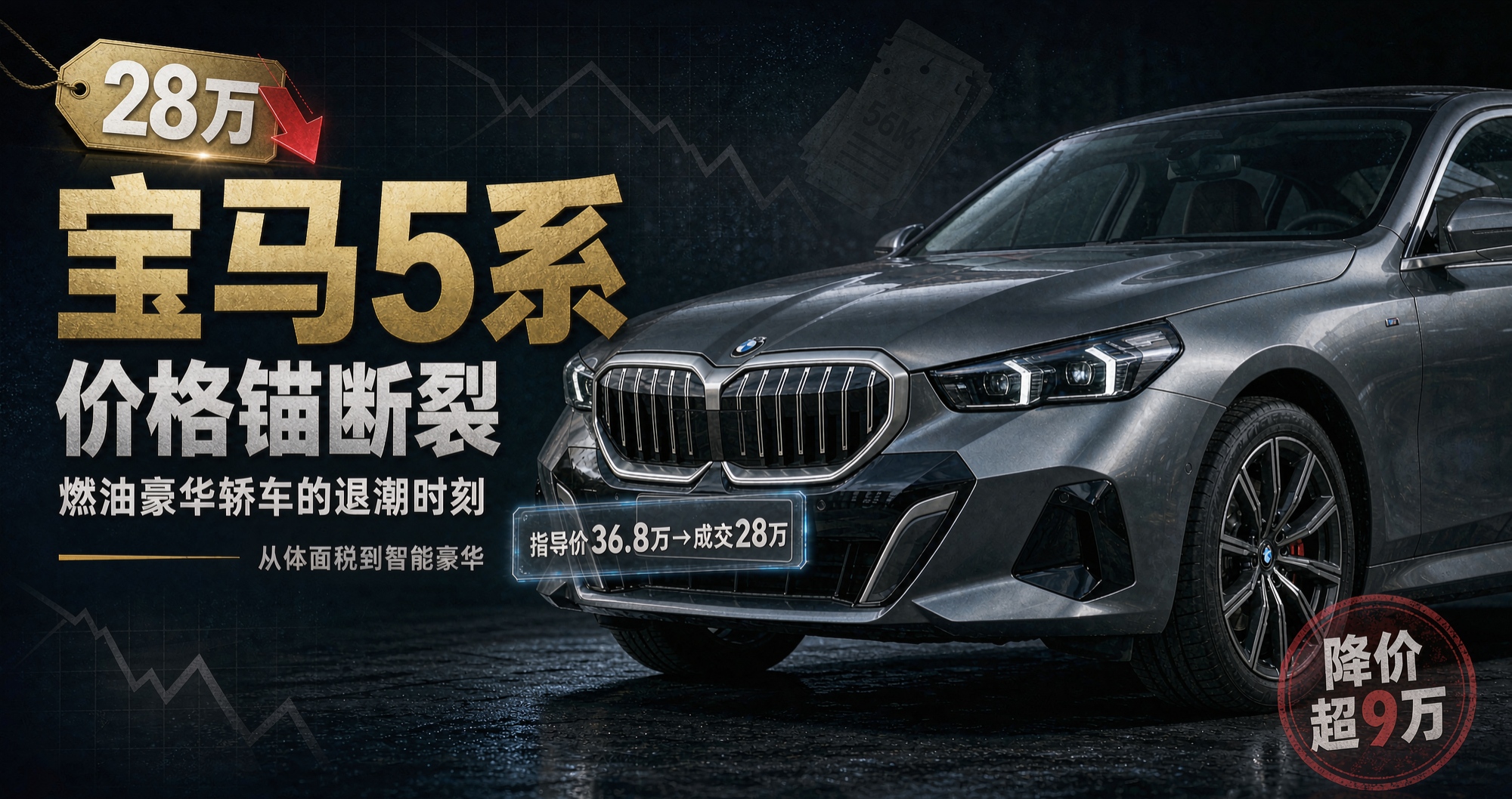 2026年8月，一条消息刷爆汽车圈和朋友圈：宝马525Li分期裸车28万，郑州甚至探到26.5万。官方指导价36.8万的车，实际成交直接砍掉近10万。宝马中国一句“经销商自主行为”试图降温，但谁都看得出来——这不是短期促销，是整个定价体系的垮塌。

作为一个既盯终端成