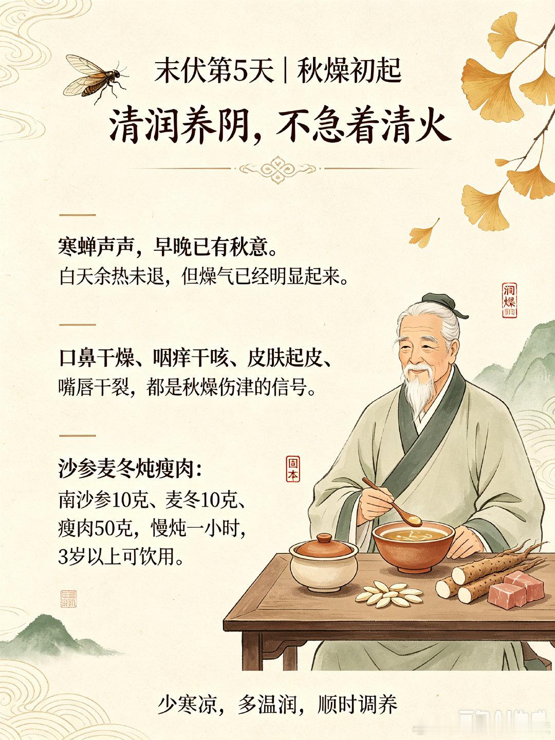 末伏尾声敛燥热，一碗清润汤养初秋  8.18 周二｜末伏第5天🌿  ...