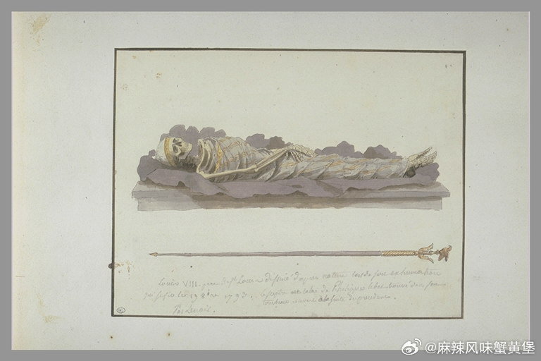 《路易八世的遗骸》（Les restes de Louis VIII, exhumés de son tombeau en 1793），亚历山大-马列-勒努瓦（Alexandre-Marie Lenoir，1761–1839年）所作。
一副作于1793年的纸本水彩与羽笔墨水画，目前藏于卢浮宫博物馆的图画艺术部（Département des Arts graphiques）。

作者勒努瓦是一位历史古迹 ​