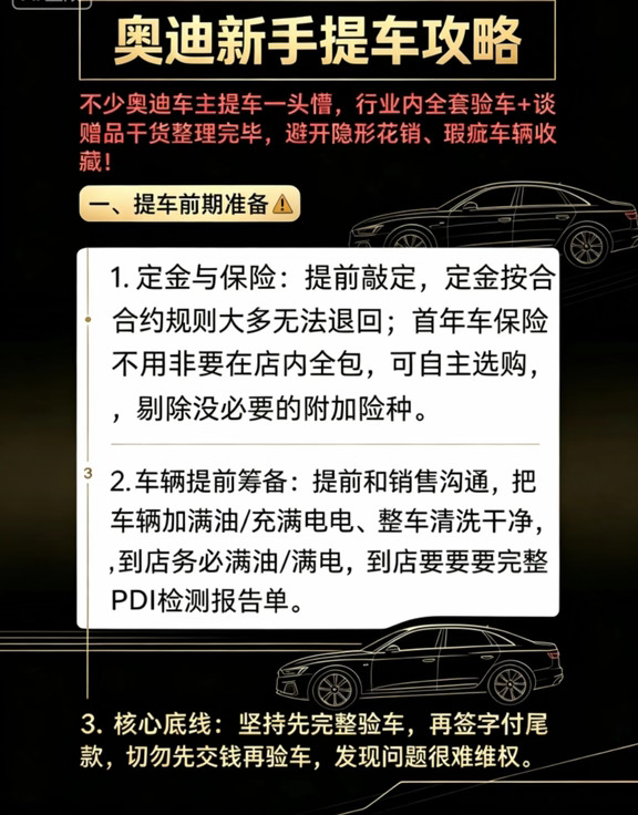 奥迪提车｜保姆级验车清单✅新手直接抄