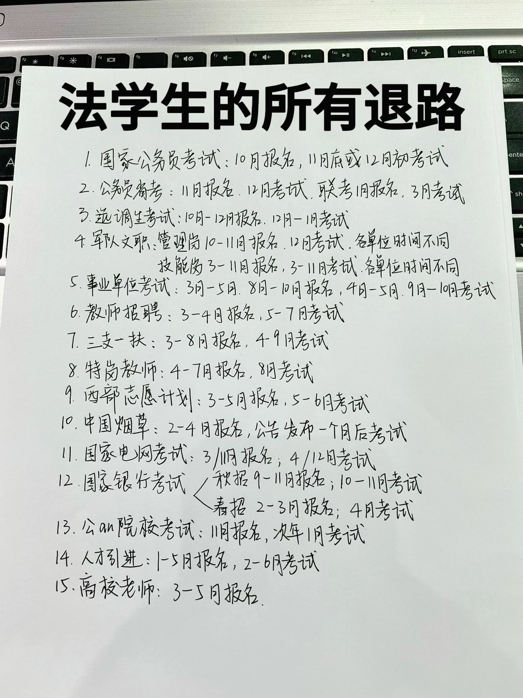 法学生来看看自己的铁饭碗！