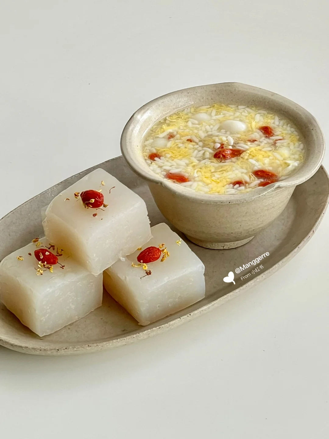 中式甜品｜酒酿小汤圆➕雪梨糕🥢