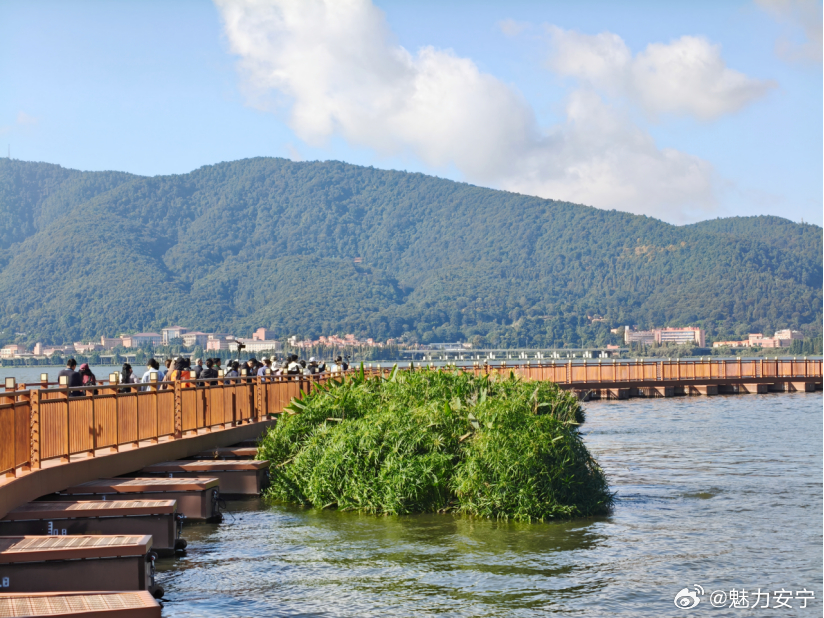 【嘉宾打卡丹霞开合浮桥 盛赞“湖滨春城 山水花都”建设成果】
10月17日上午，参加首届滇池国际复杂科学会议暨宇称不守恒定律发现70周年前沿物理会议、“滇池科创汇”科创投资人沙龙的院士专家、投资机构及企业家代表一行，走进滇池度假区丹霞·开合浮桥，开展“湖滨春城、山水花都”专题实地考察，近距 ​