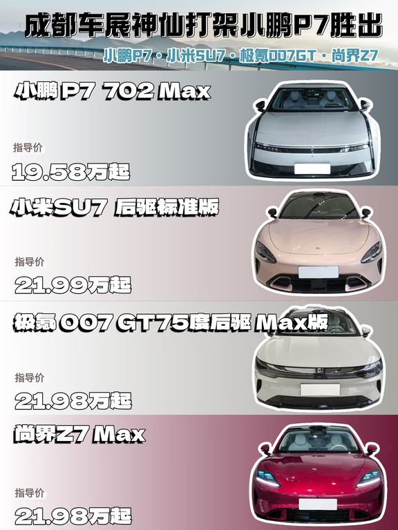 成都车展神仙打架小鹏P7胜出