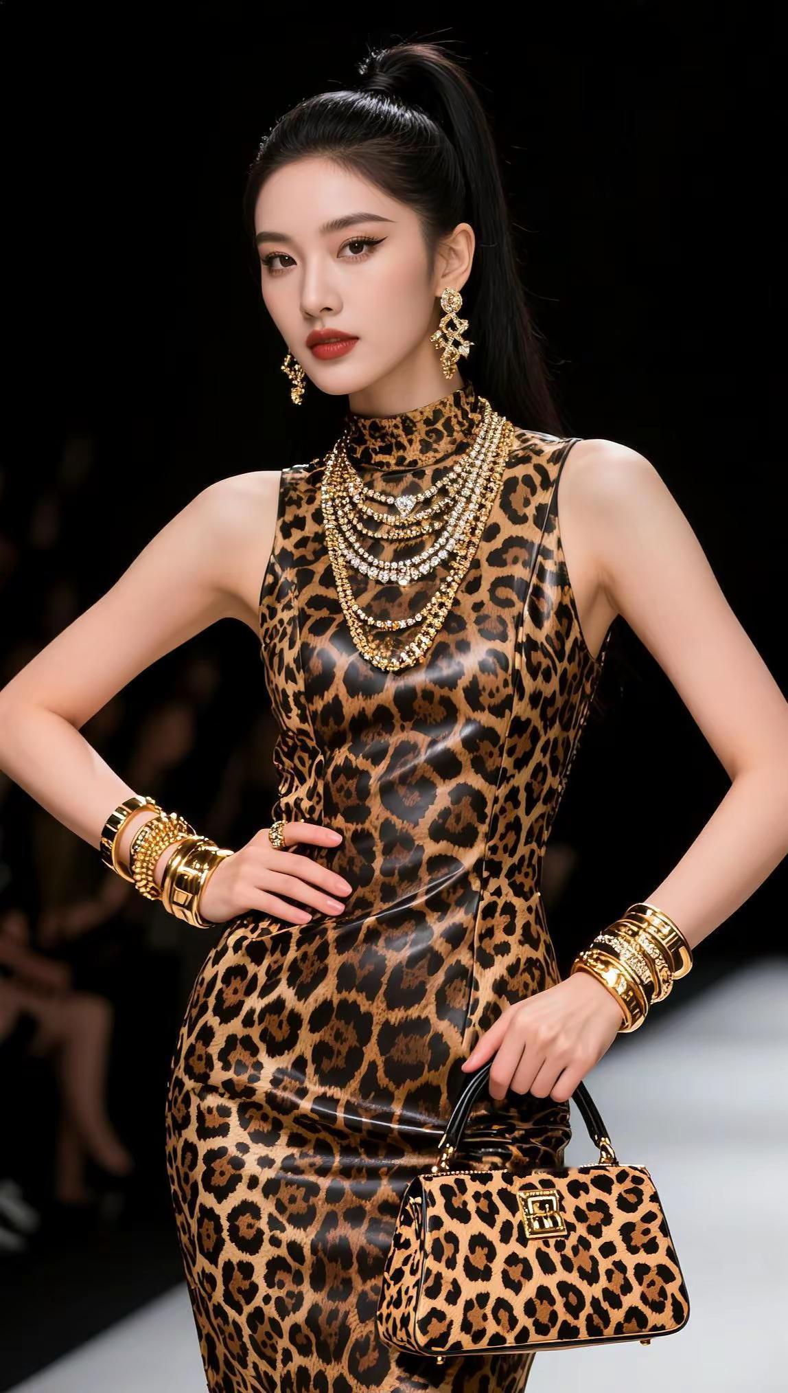 <p>豹纹时尚秀 漂亮女孩 今日分享 颜值 美女 <!--{img:0...