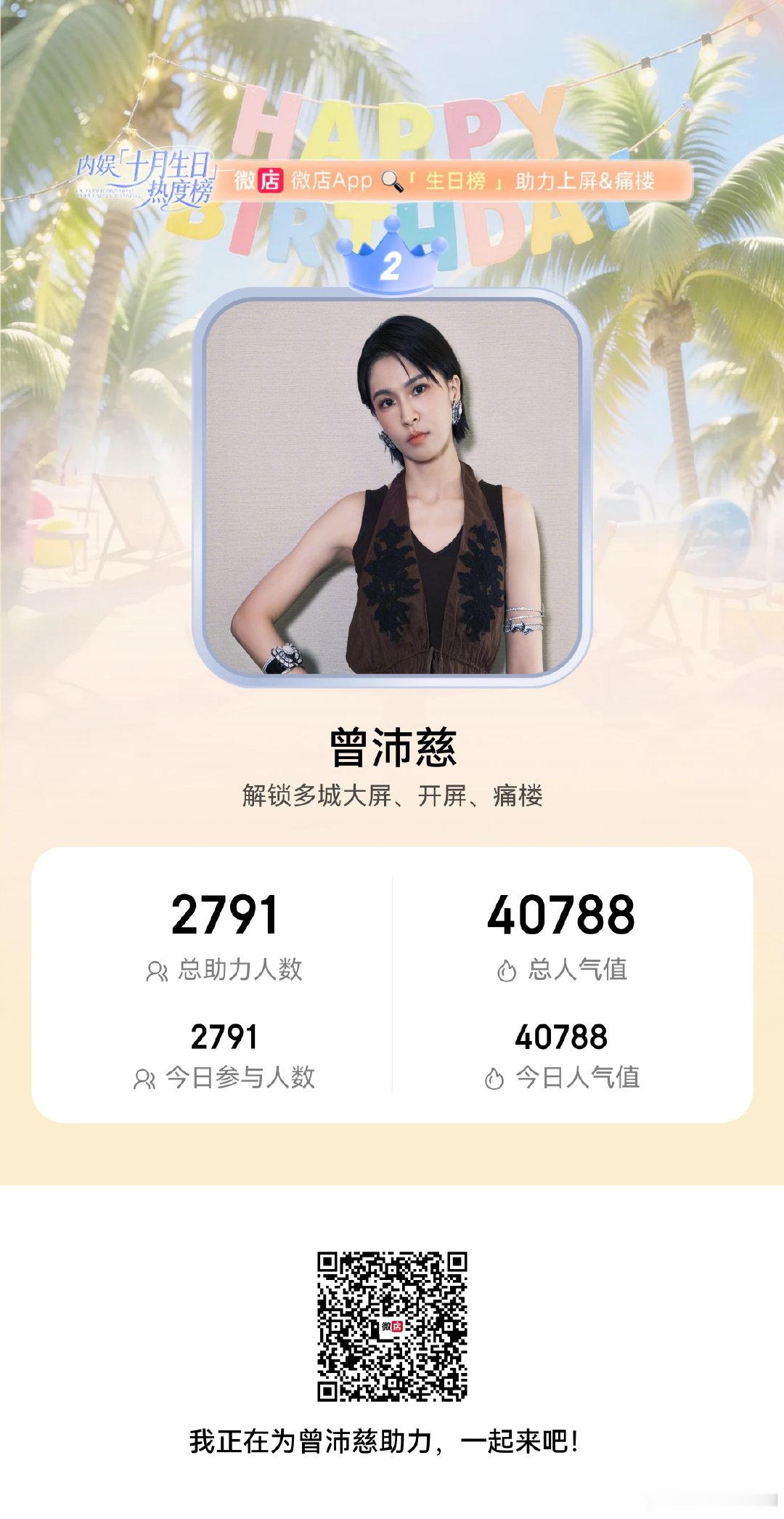 #曾沛慈[超话]# [春游家族][春游家族]#曾沛慈费加罗八月刊封面# 

急急急，大家快来投这个vd的十月生日，有大屏❗❗❗❗

明天有3倍人气值❗❗大家多宣传一下[捂嘴哭][泪][泪][泪]

大家买杂志的时候顺手就可以投了[努力][努力]

​