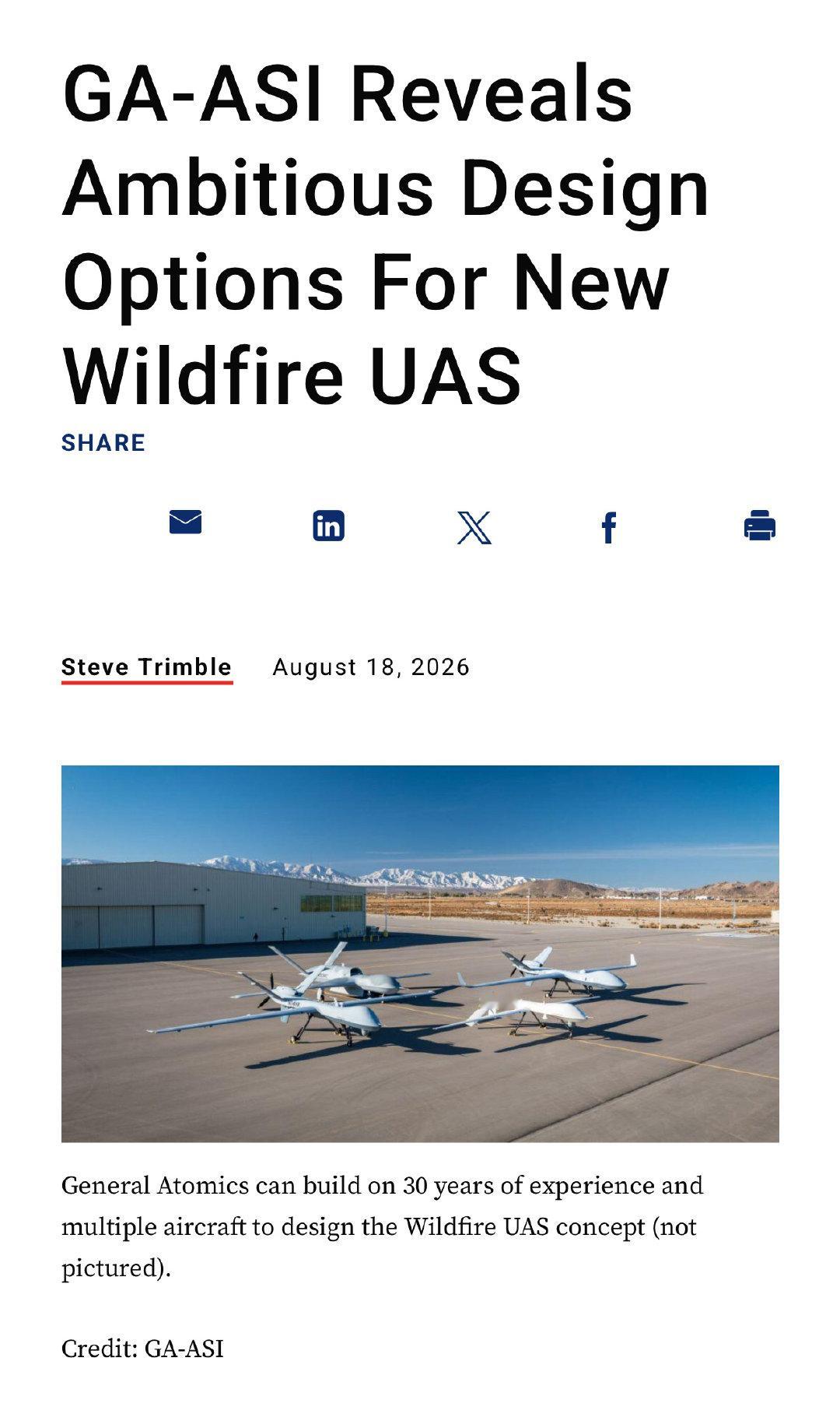 GA将推出新MALE无人机 WildFire （无图）[哆啦A梦吃惊]

是提交的MMA案（MQ-9A后继）？ ​