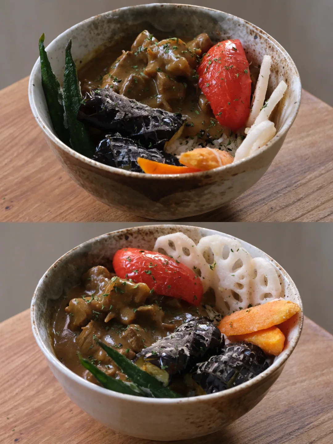 356天｜炸蔬菜咖喱牛腩饭