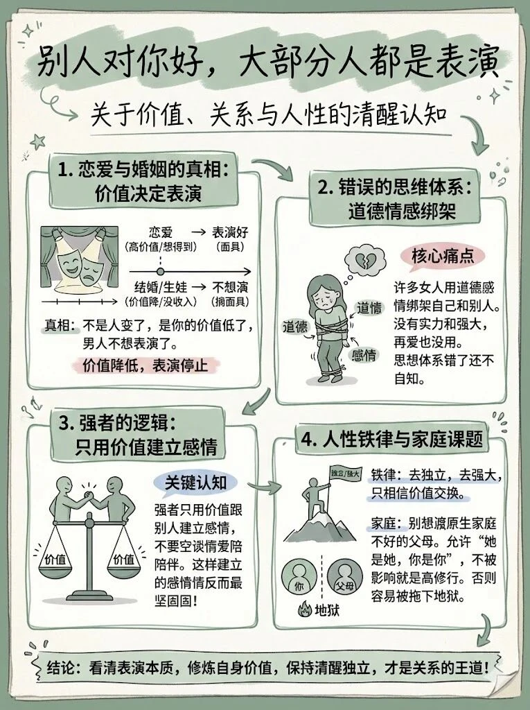 💥别人对你好，大多是表演？