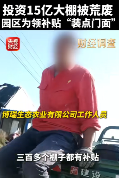 央视曝光！吉林松原，2017年号称投资15.5亿、占地600公顷的“乾安—寿光反季节蔬菜示范区”，如今大棚坍塌、杂草丛生，近千亩永久基本农田撂荒多年。更离谱的是，项目靠插彩旗应付检查，人走旗收，却年年领补贴，仅2019到2021年就拿了超3700万。记者追问撂荒原因，负责人闭口不答。那么问题来了，钱