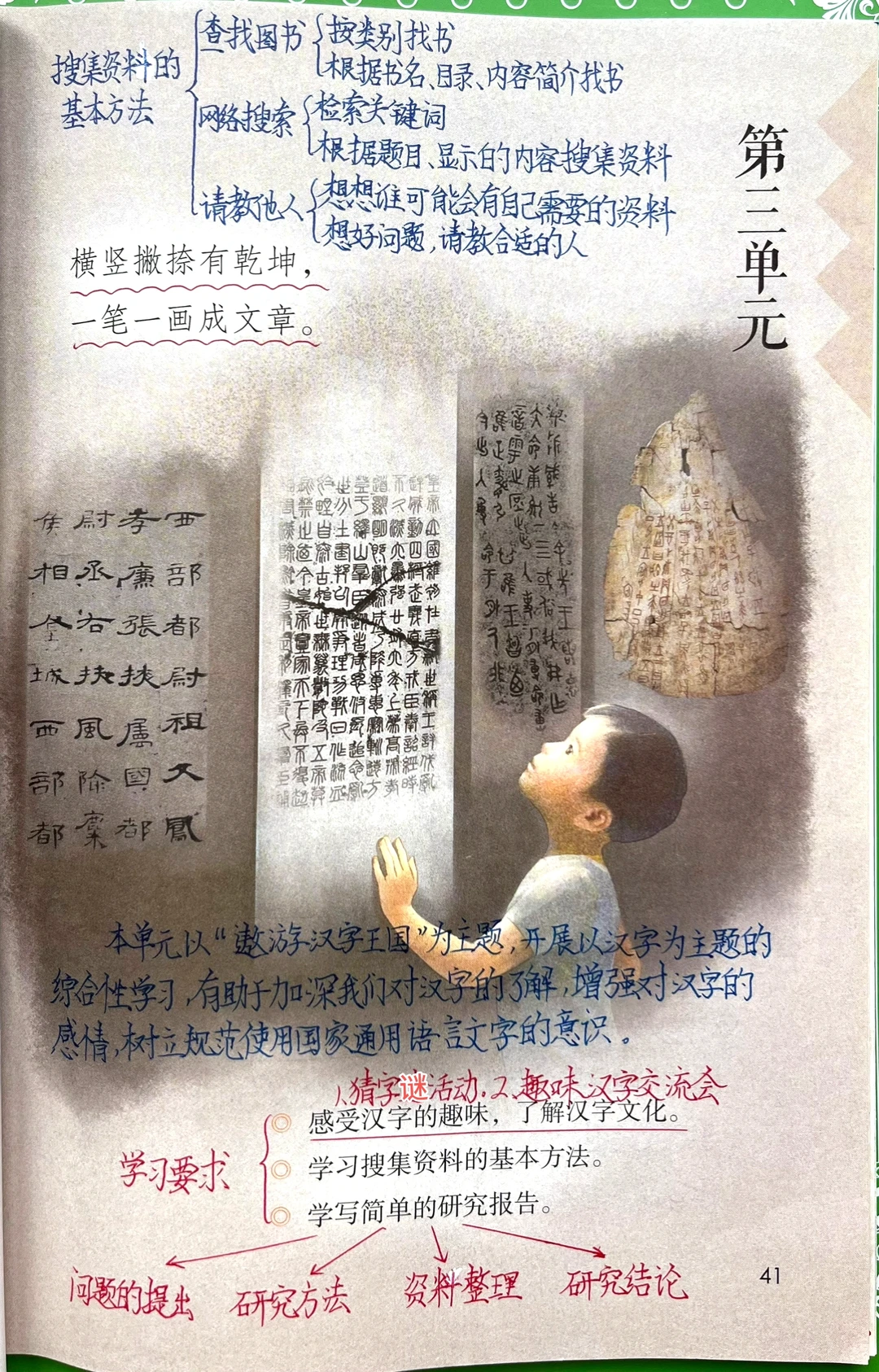 五下语文第三单元《遨游汉字王国》课堂笔记