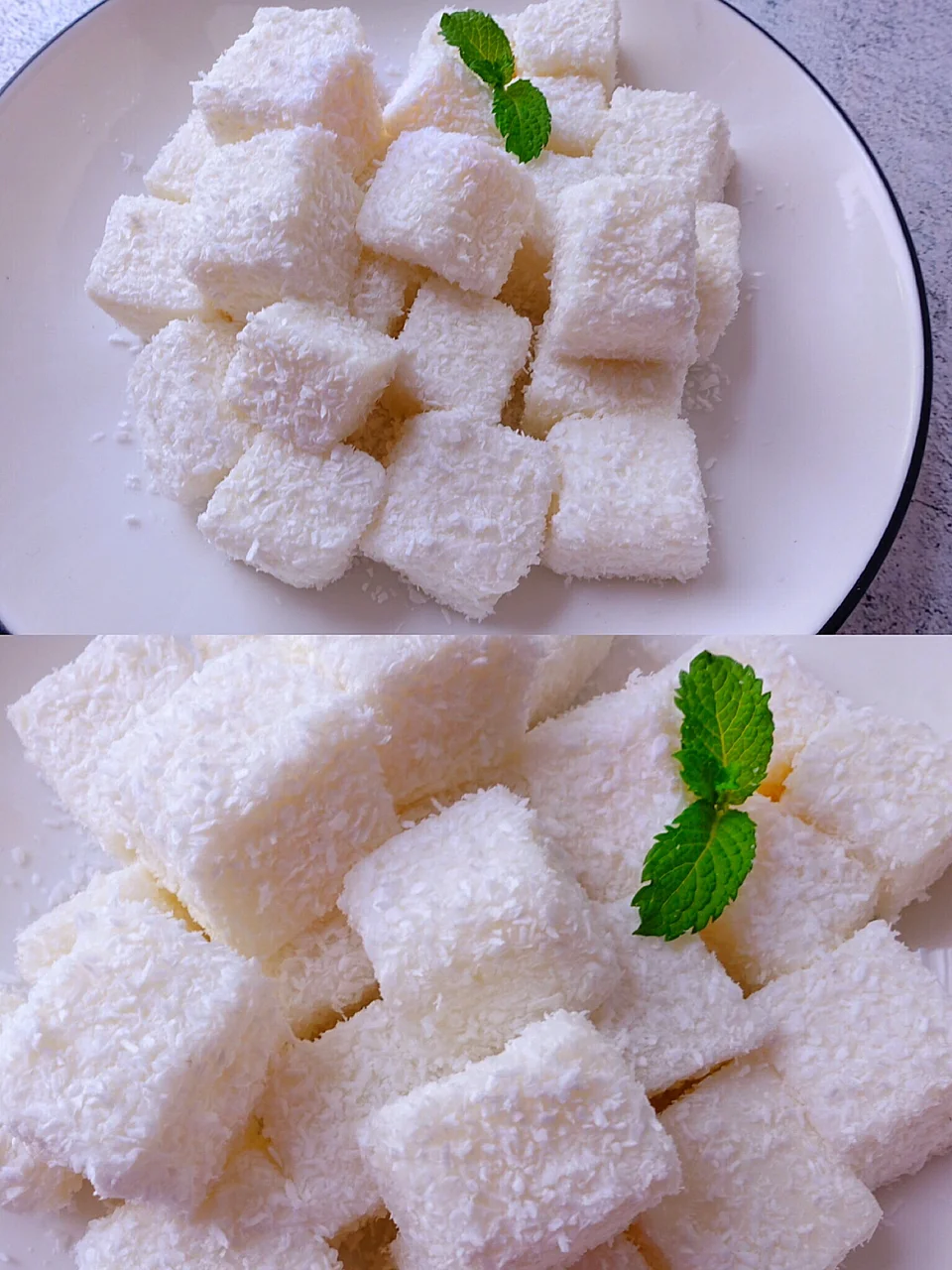 可以吃的牛奶‼️不用烤箱零失败椰蓉牛奶小方