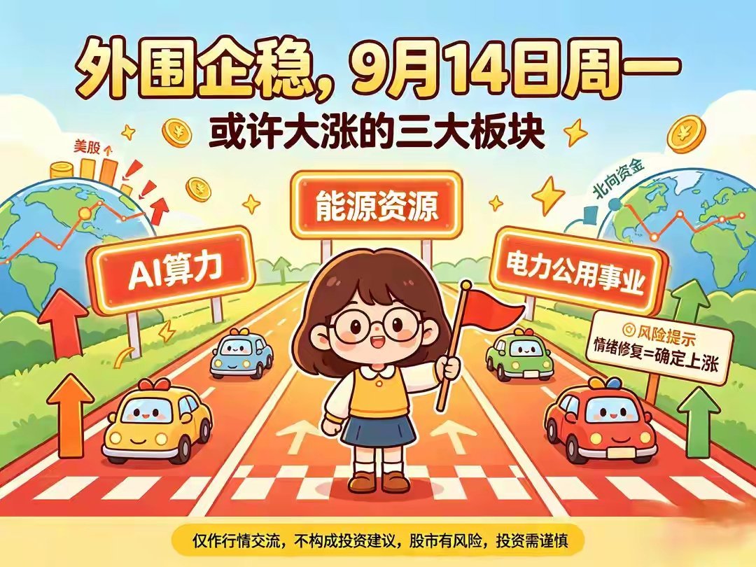 大家好，我是众哥
上周五晚间美国经济数据落地，海外市场情绪完成消化，隔夜美股、亚太主要股指止住前期回调、逐步企稳。外围恐慌情绪缓和之后，北向资金的扰动压力有所减轻。但需要先明确：外围企稳不等于A股必然大涨，更多是改善开盘环境，行情依旧以结构性机会为主。结合产业催化、资金偏好，整理出 ​