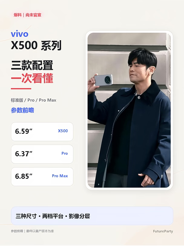 vivo X500系列曝光：三款配置，一次看懂