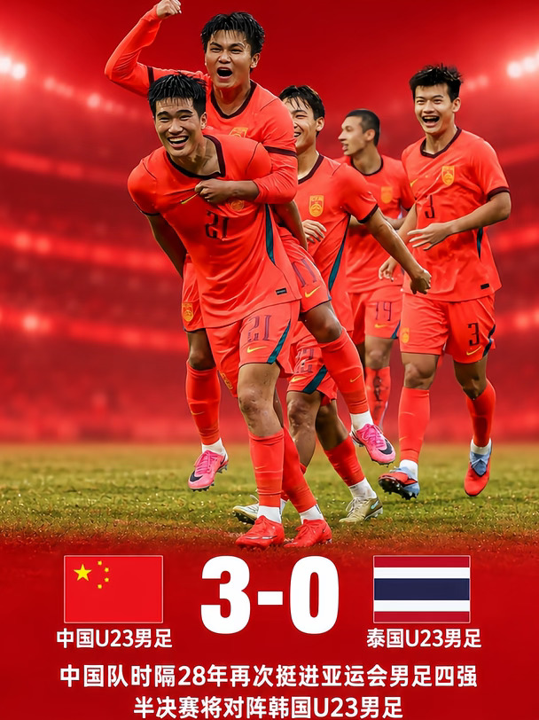 🇨🇳创历史！国足时隔28年重返亚运四强
