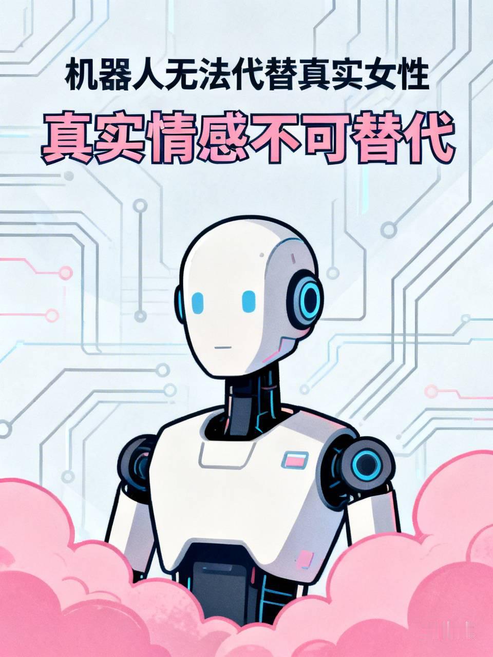 机器人无法代替真实女性。人形机器人只能模拟简单对话、动作，没有自主情感、独立思想，感受不到喜怒哀乐，也不具备人复杂的情绪共情能力。
 
人与人之间的感情，包含争吵、包容、理解，这些鲜活的互动，机器复刻不了。女性是独立完整的人，不是可以被替代的物品。我们可以把机器人当成科