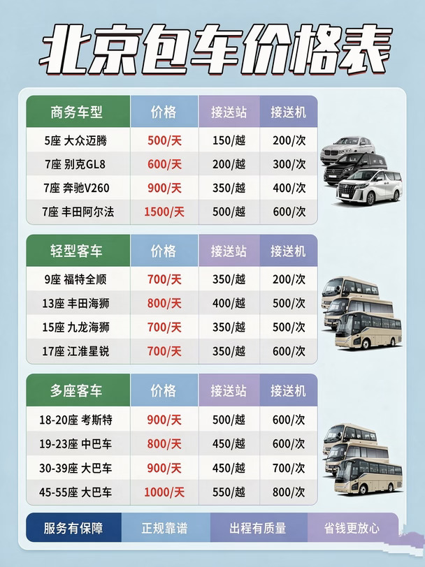 北京包车带司机一天多少钱北京包车攻略