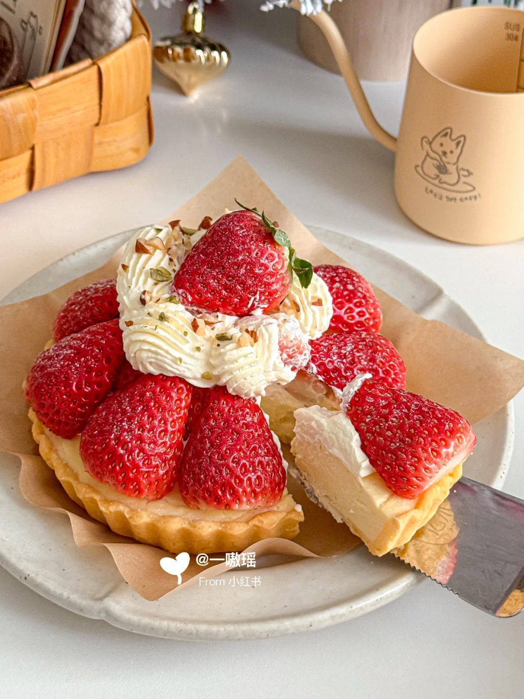 🍓草莓芝士挞🥧奶香浓郁✨新手也能一次成功