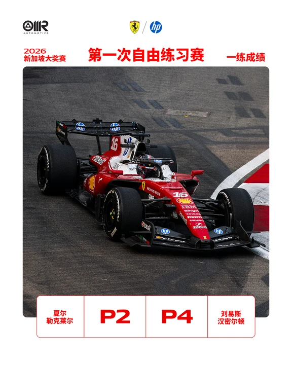 F1新加坡大奖赛一练最终成绩👆