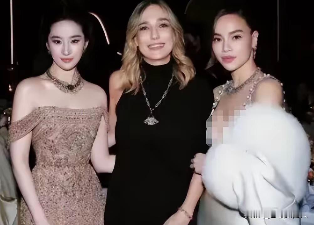 9月7日上海宝格丽高端珠宝晚宴，刘亦菲、越南实力派女星胡玉荷与宝格丽新任CEO罕见同框合影。
随后宝格丽CEO，和刘亦菲都晒了图片，但是刘亦菲的图片上没有胡玉荷，而胡玉荷也在微博上发言：“我会努力的！”挺尴尬的！（图片来源于网络）