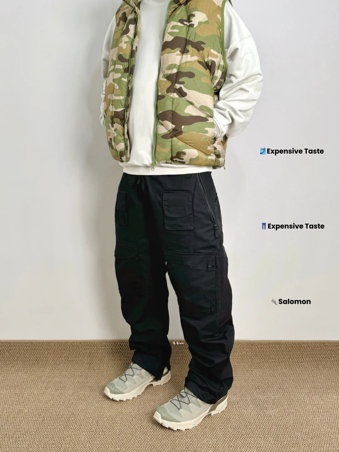 迷彩马甲｜户外鞋穿搭