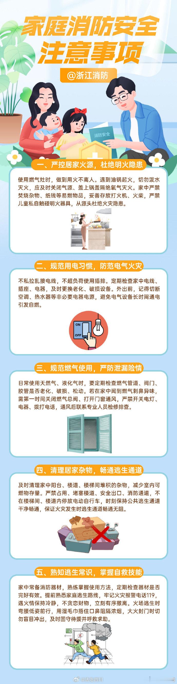 【家庭消防安全注意事项】家庭要注意哪些消防安全事项？规范用火用电、清理居家杂物……绷紧居家安全弦，筑牢家庭防火防线，守护家人平安！ ​​​via：蓝朋友  #蜀黍说安全# #安全知识学起来# ​