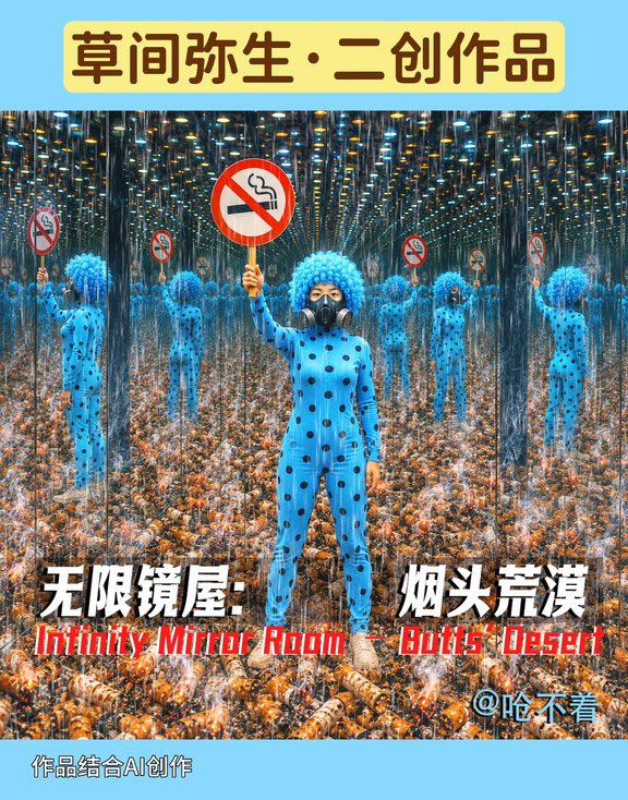 如果【草间弥生】来🚭！🚬烟头荒漠二创