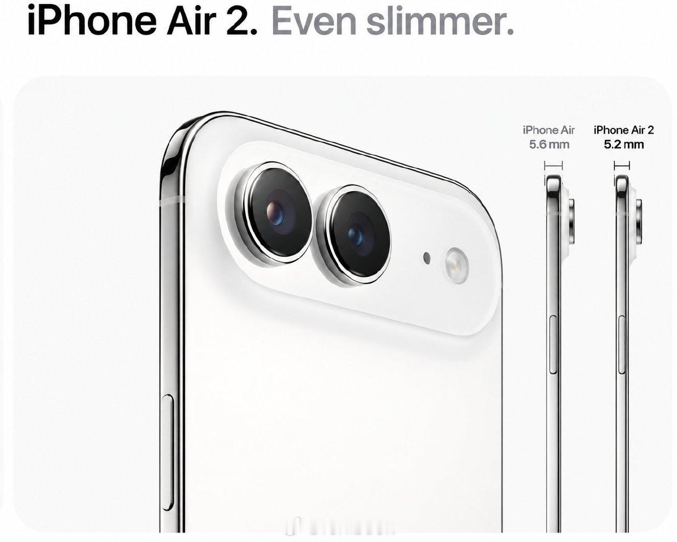 iPhone Air 2会更薄？卧槽？[二哈][二哈][二哈]
不过，好像依旧没有双扬声器[二哈][二哈][二哈] ​
