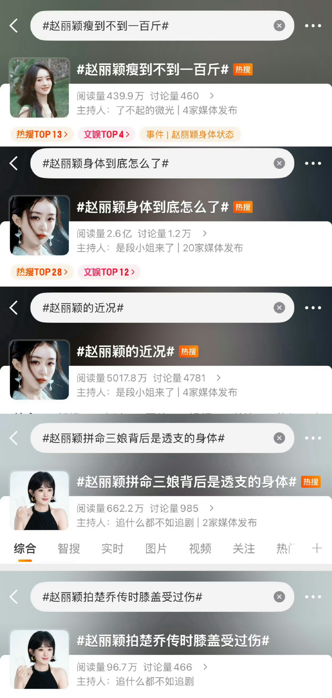 #赵丽颖瘦到不到一百斤# ？？？
我真不知道您这是怎么了 ​