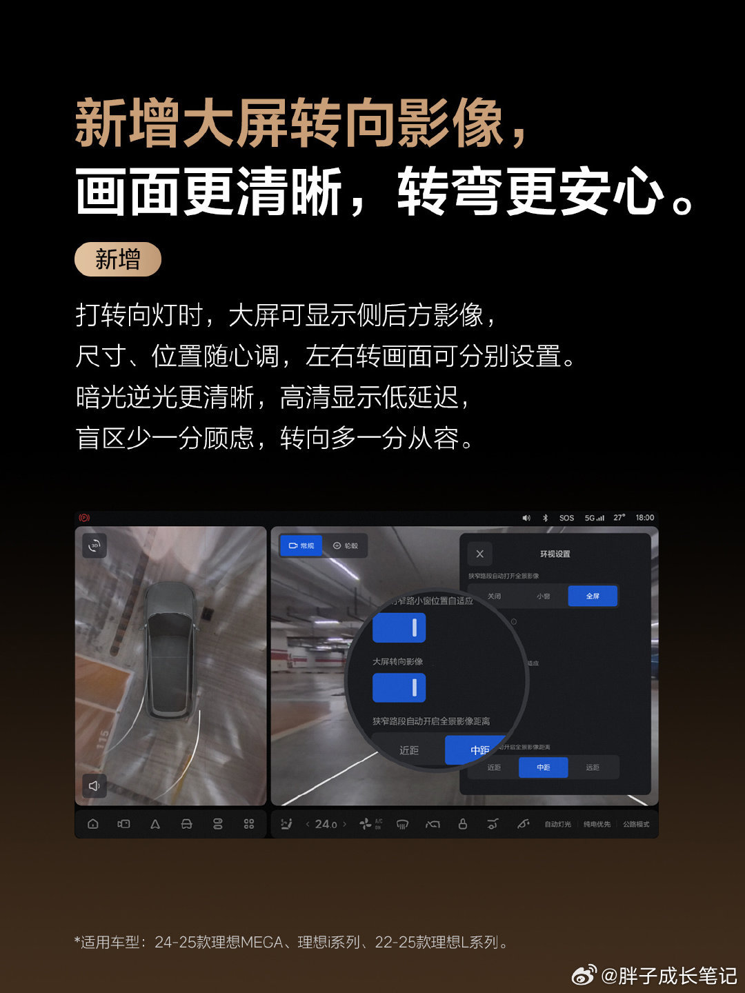 🆕理想OTA8.6更新上线✨
[坏笑][坏笑][坏笑]理想马赫VLA2.0来了，多车型适配，行车更丝滑。AI眼镜Livis支持语音泊车，新增大屏转向影像，艺术相框屏保、电池温控优化同步上线。
#理想汽车# #开箱我的OTA# ​​​​